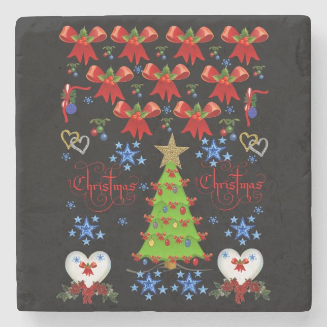 Marble Stone Coaster Christmas (Front)
