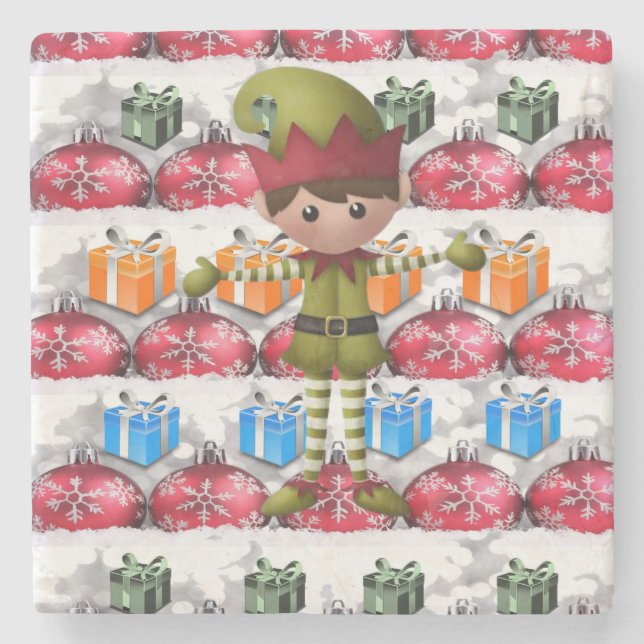 Marble Stone Coaster Christmas (Front)