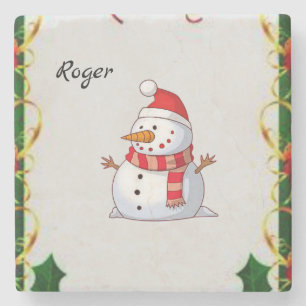 Marble Stone Coaster Christmas