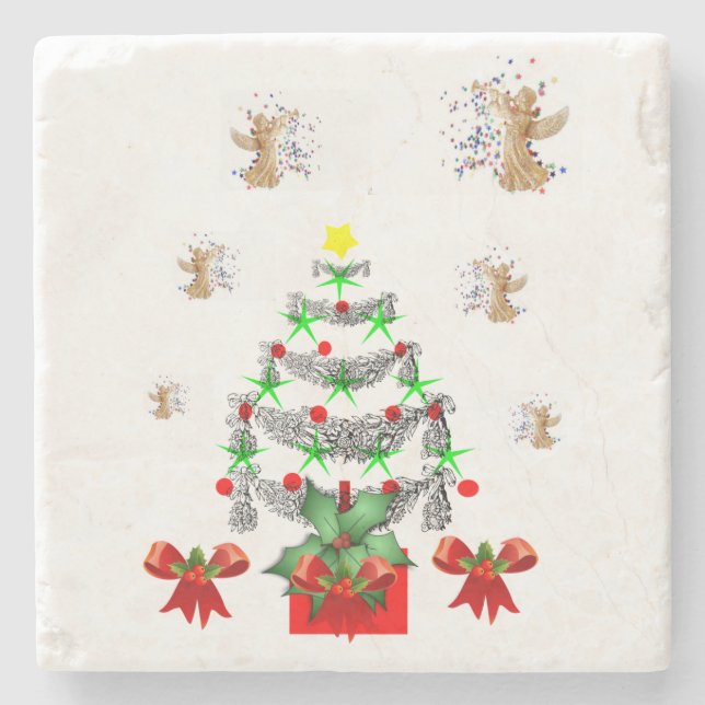 Marble Stone Coaster Christmas (Front)
