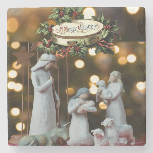 Marble Stone Coaster Christmas (Front)