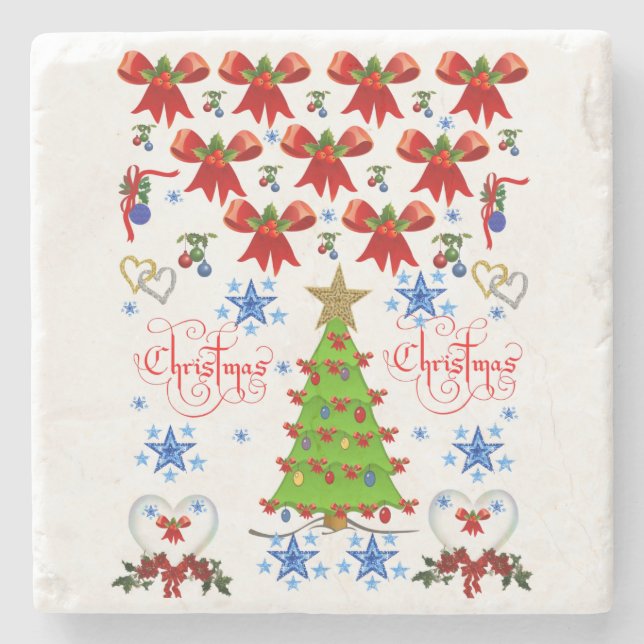 Marble Stone Coaster Christmas (Front)