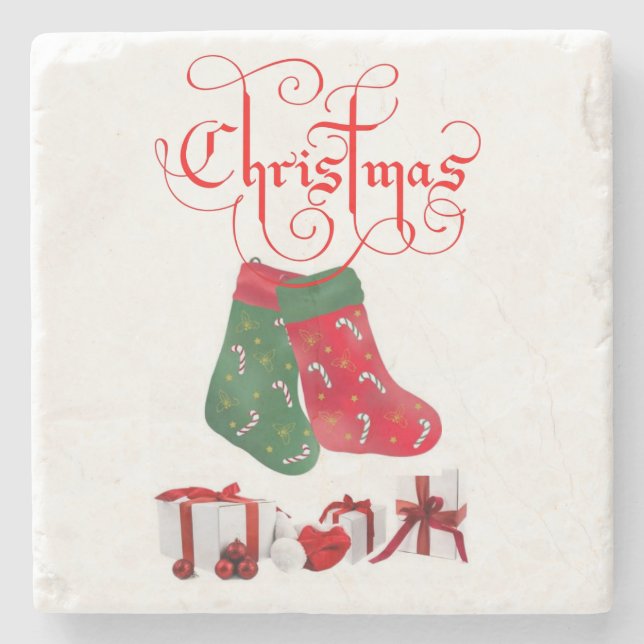 Marble Stone Coaster Christmas (Front)
