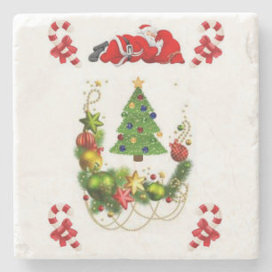 Marble Stone Coaster Christmas