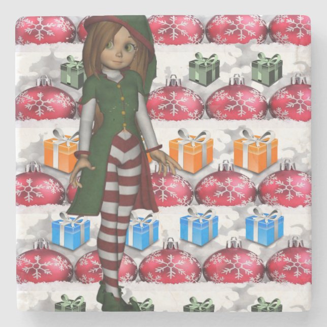 Marble Stone Coaster Christmas (Front)