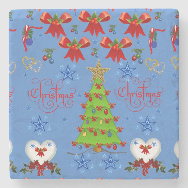 Marble Stone Coaster Christmas (Front)