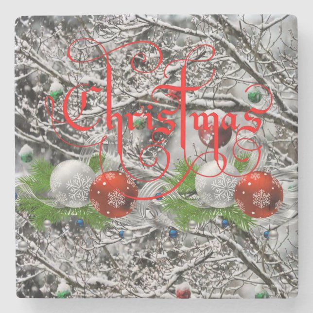Marble Stone Coaster Christmas (Front)