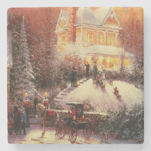 Marble Stone Coaster Christmas