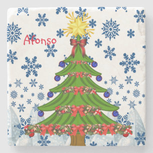 Marble Stone Coaster Christmas