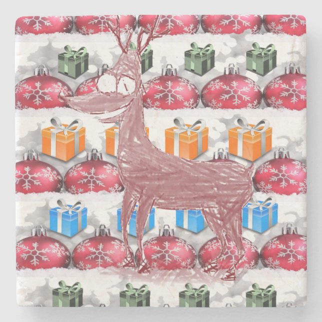 Marble Stone Coaster Christmas (Front)