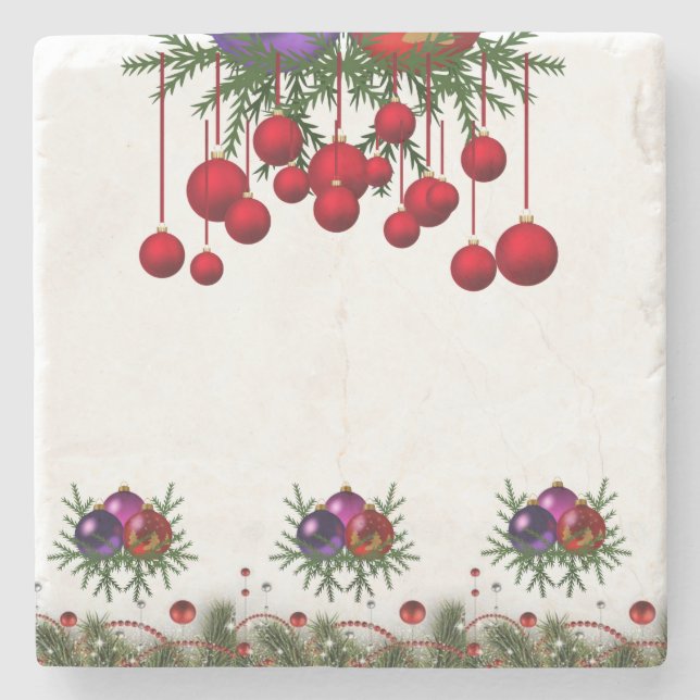 Marble Stone Coaster Christmas (Front)