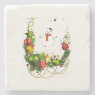 Marble Stone Coaster Christmas