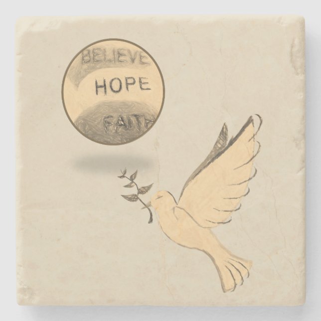 Marble Stone Coaster Dove (Front)