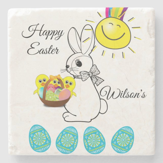 Marble Stone Coaster Easter (Front)