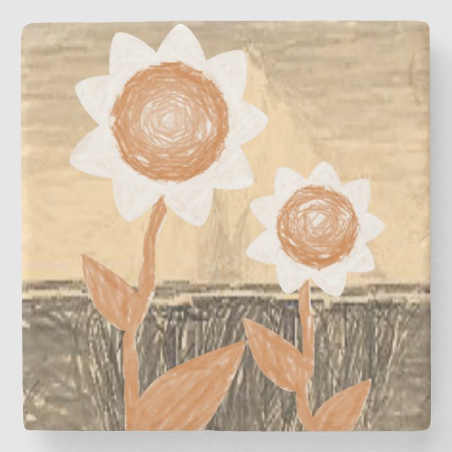 Marble Stone Coaster Floral (Front)