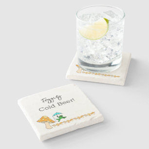 Marble Stone Coaster Frogging Cold Beer Mushroom