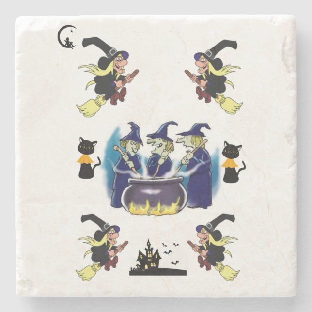 Marble Stone Coaster Halloween (Front)