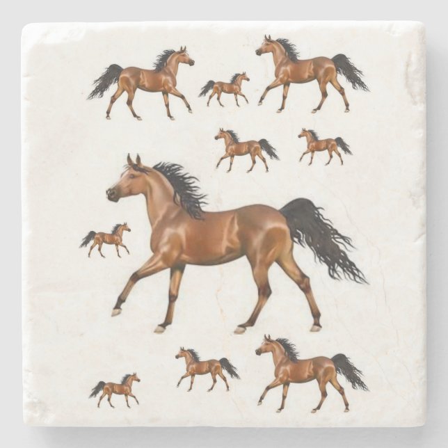 Marble Stone Coaster Horse (Front)