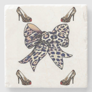 Marble Stone Coaster Leopard