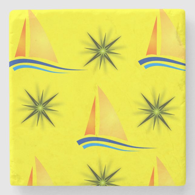 Marble Stone Coaster Sailing (Front)