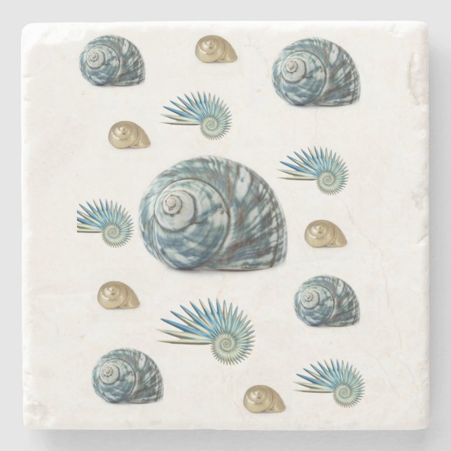 Marble Stone Coaster Seashell (Front)
