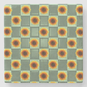Marble Stone Coaster Sunflower