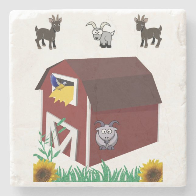 Marble Stone Coaster Sunflower (Front)