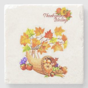 Marble Stone Coaster Thanksgiving