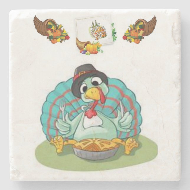 Marble Stone Coaster Thanksgiving (Front)