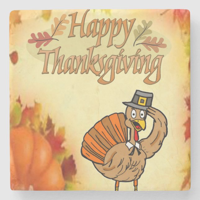 Marble Stone Coaster Thanksgiving (Front)