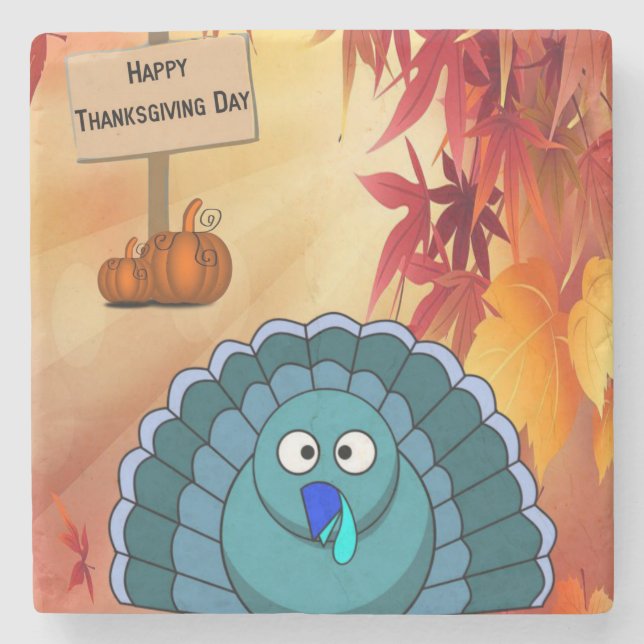 Marble Stone Coaster Thanksgiving (Front)