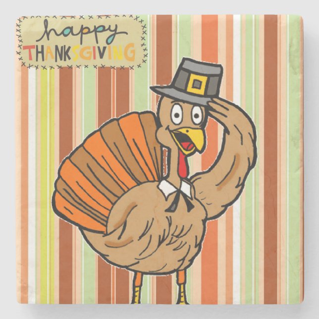 Marble Stone Coaster Thanksgiving (Front)