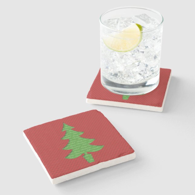 Marble Stone Coaster - Tree of Christmas (Side)