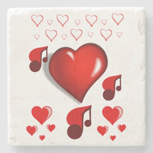 Marble Stone Coaster Valentine's Day (Front)