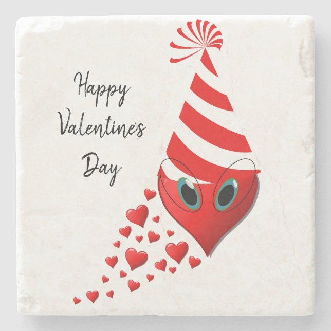 Marble Stone Coaster Valentine's Day (Front)