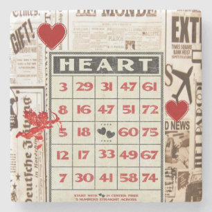 Marble Stone Coaster Valentine's Day