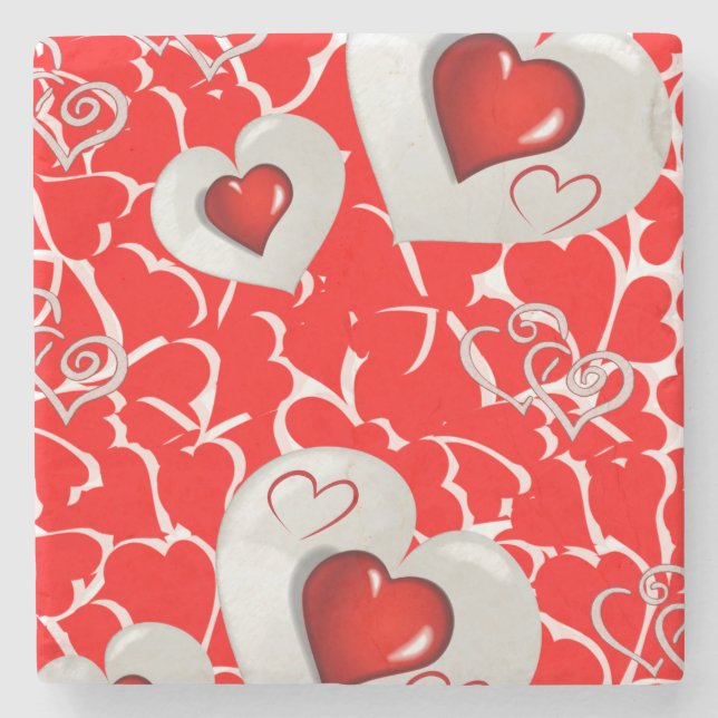 Marble Stone Coaster Valentine's Day (Front)