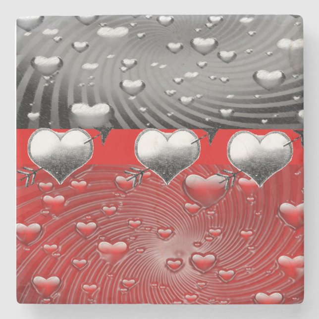 Marble Stone Coaster Valentine's Day (Front)