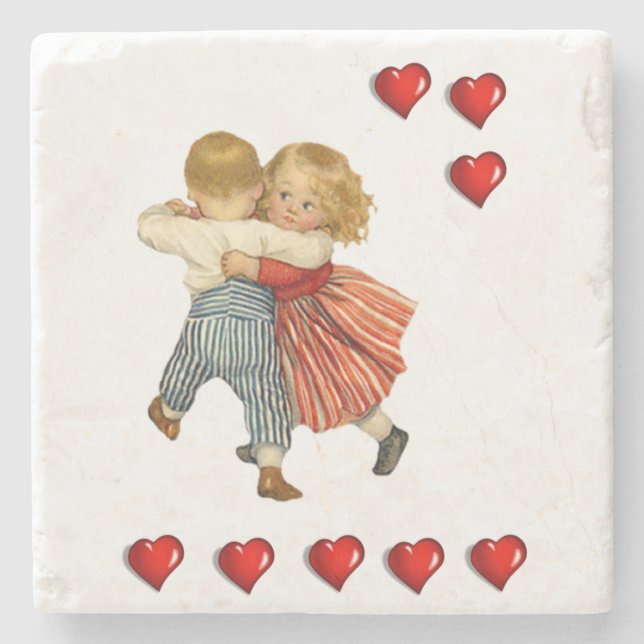 Marble Stone Coaster Valentine's Day (Front)