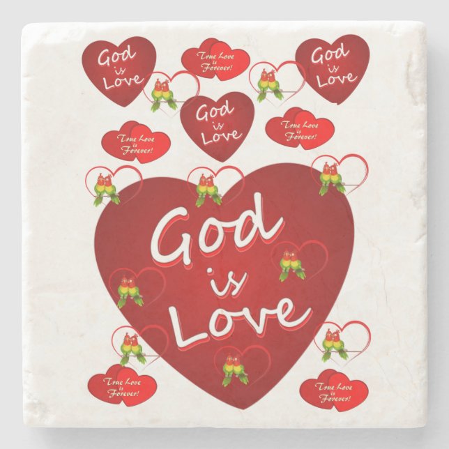 Marble Stone Coaster Valentine's Day (Front)
