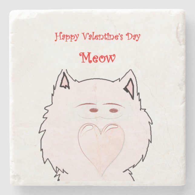 Marble Stone Coaster Valentine's Day (Front)