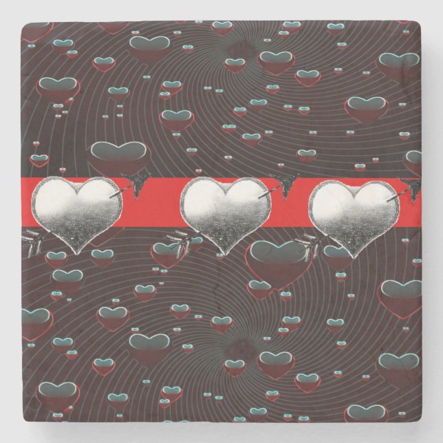 Marble Stone Coaster Valentine's Day (Front)