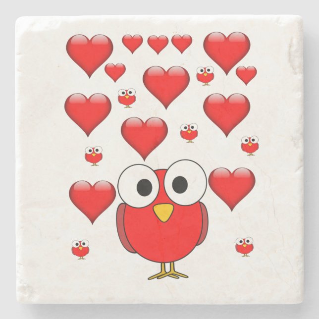 Marble Stone Coaster Valentine's Day (Front)
