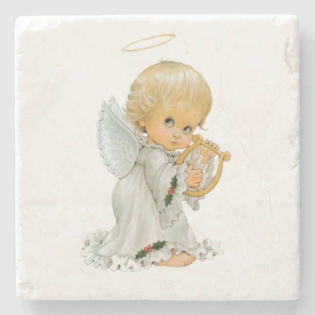 Marble Stone Coaster Valentine's Day Angel (Front)
