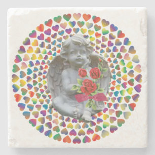 Marble Stone Coaster Valentine's Day Angel