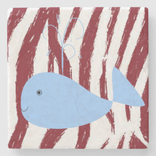 Marble Stone Coaster Whale