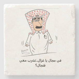 Marble stone coaster with reemona comic character