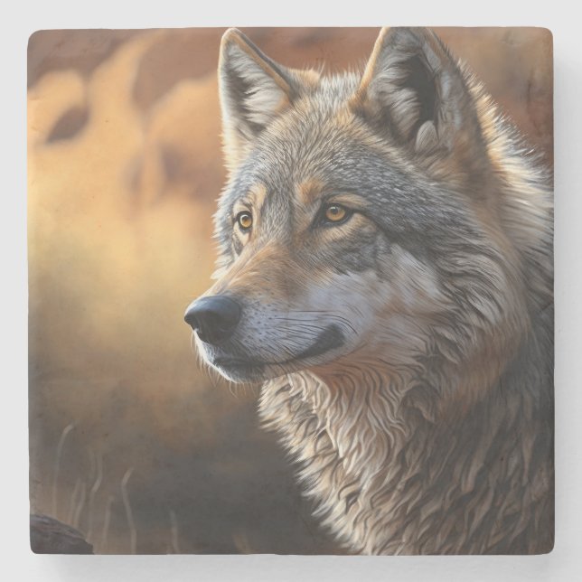 Marble Stone Coaster-Wolf Coaster (Front)