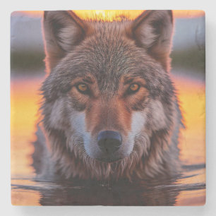 Marble Stone Coaster-Wolf Stone Coaster