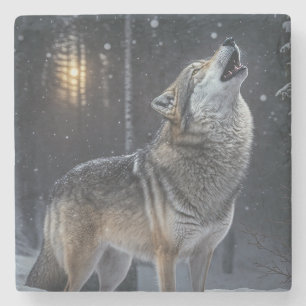 Marble Stone Coaster-Wolf Stone Coaster